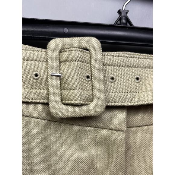 Express Belted Linen Blend Mini Skirt Womens Size 6 Tan Beige‎ Short Pockets NEW - Picture 8 of 9
